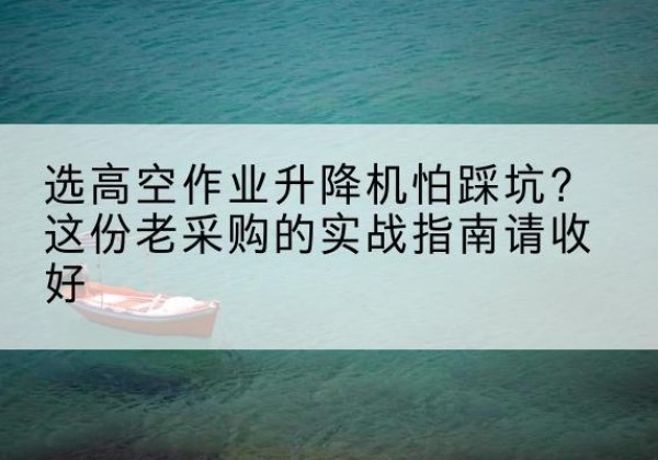 沙市高空作业升降机厂家推荐-选高空作业升降机怕踩坑？这份老采购的实战指南请收好