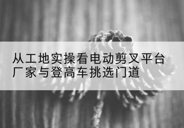 沙市电动剪叉升降平台厂家-从工地实操看电动剪叉平台厂家与登高车挑选门道